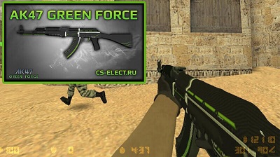 Модель Ak47 Green Force для cs 1.6