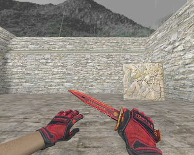 Штык-нож М9 «Чанг» и «Перчатки спецназа Кровавое кимоно» для КС 1.6