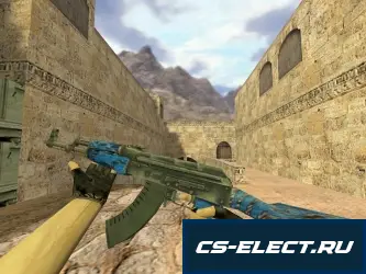 Модель АК-47 Синий ламинат для CS 1.6