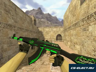 Модель АК-47 Зеленая линия для CS 1.6