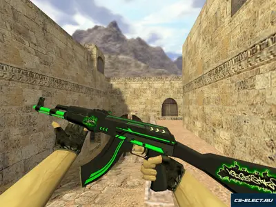 Модель АК-47 Зеленая линия для CS 1.6