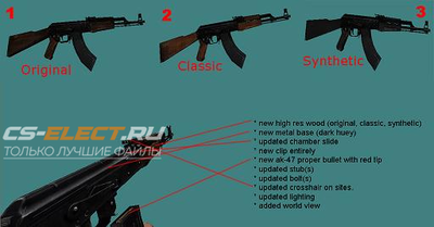 Модель «Lkg's Ak47 Skin Edit (final)» для КС 1.6