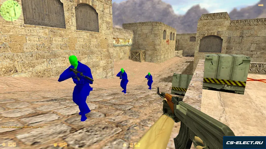 CS 1.6 с красной головой и телом