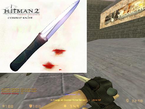 Скачать модель ножа Timittytim's Hitman 2 Combat Knife для Кс 1.6