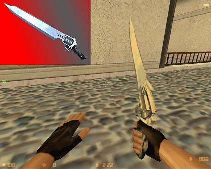 Скачать модель ножа Gunblade для CS 1.6