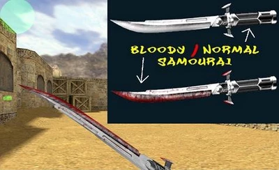 Скачать модель ножа Samourai Knife ClearBloody для КС 1.6